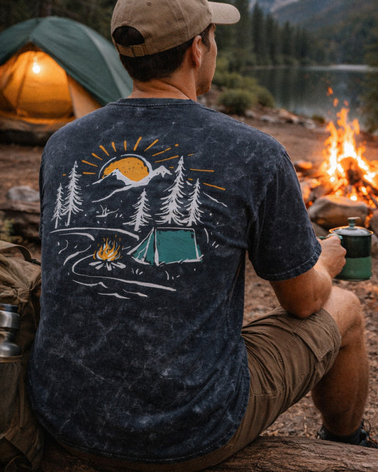 Camping Navy Blue - Acid Wash Oversize